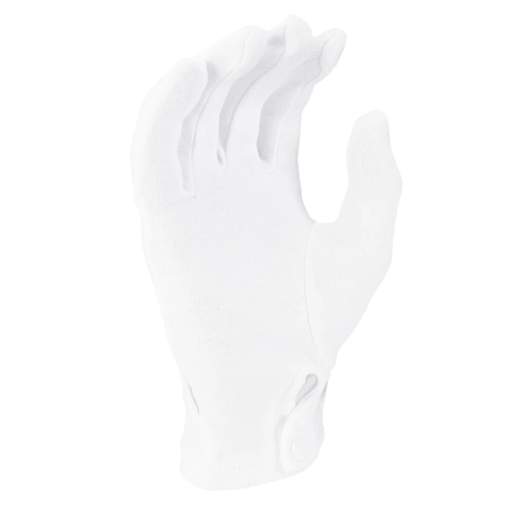 WG1000S - White Cotton Parade Gloves w/Snap Back - Image 3